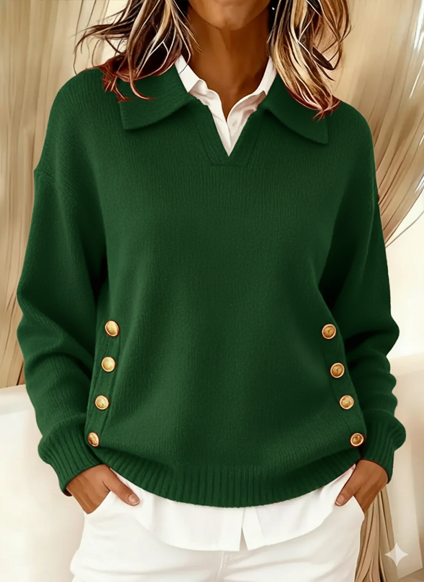 Emiliana | Jersey con cuello de polo y botones