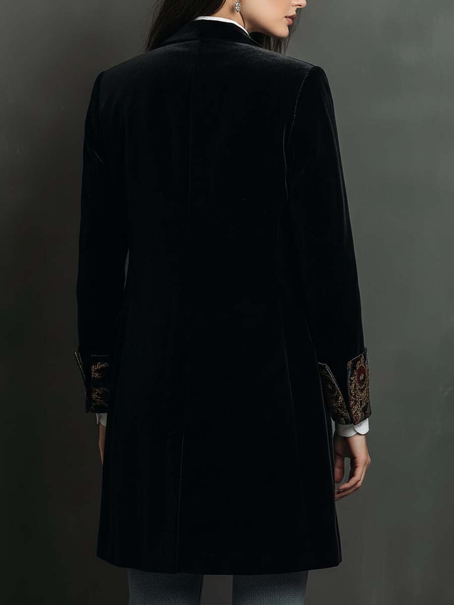 Leonor | Blazer entallado con estampado barroco en negro