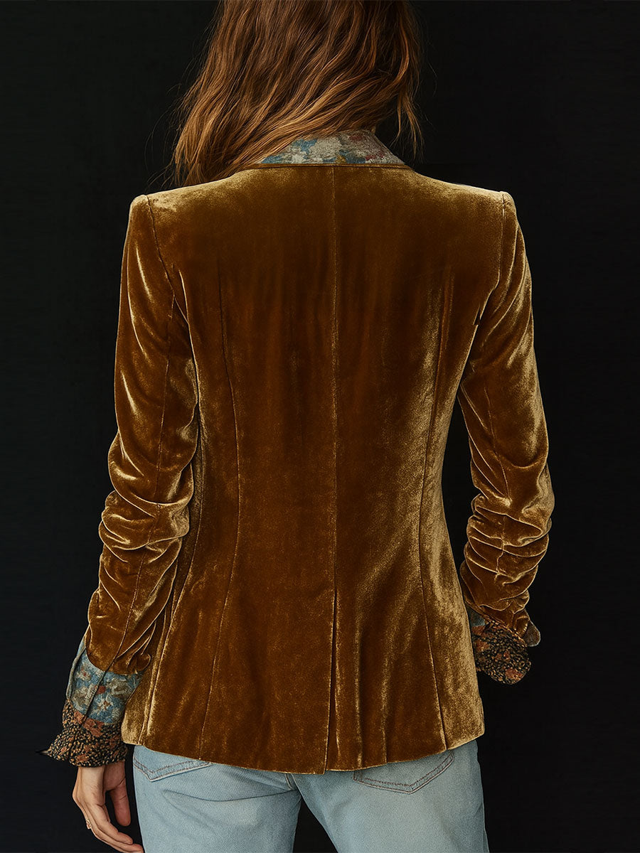 Marta | Blazer de patchwork con estampado floral vintage