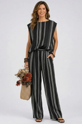 Marisa | Elegante conjunto de dos piezas a rayas