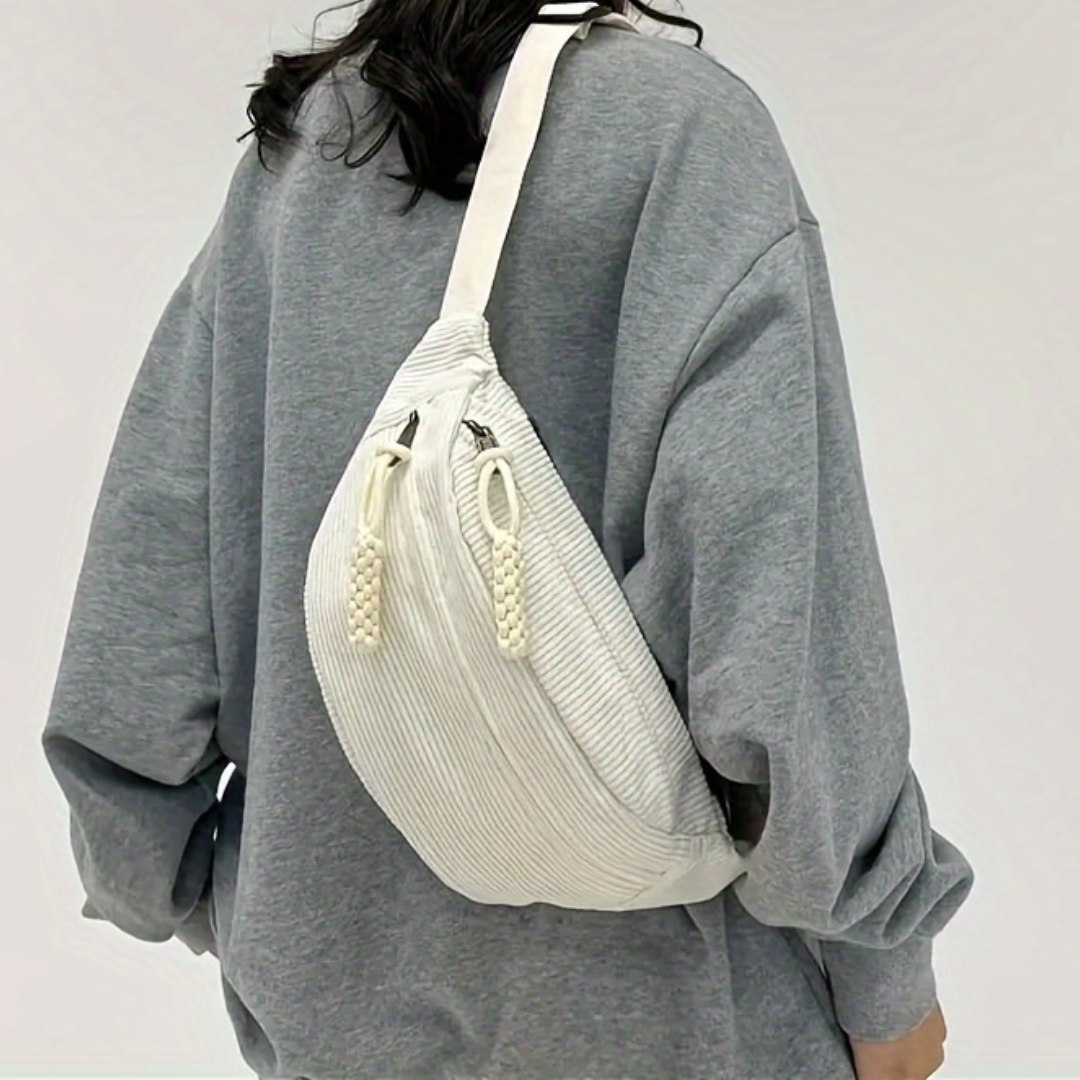 Carmen | Bolso de hombro de terciopelo acanalado