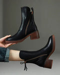 Patricia | Botas de cuero con tacón cuadrado