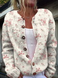 Jacqueline | Chaleco con estampado de capullos de rosa y botones