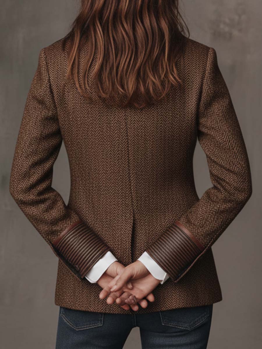 Mariana | Blazer con inserciones y estampado en espiga