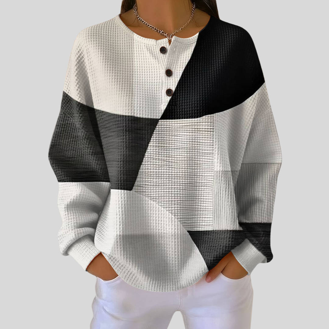 Ramona | Jersey Henley con tejido de gofre