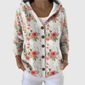 Flor | Chaqueta efecto punto con capucha