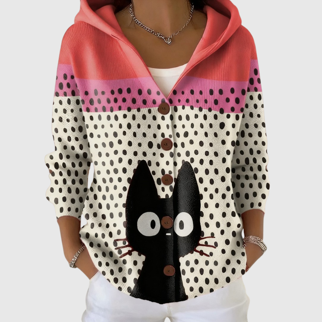Caty | Chaqueta efecto punto con capucha