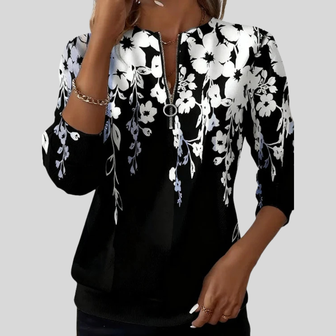Mayerlin | Top con estampado floral y cremallera