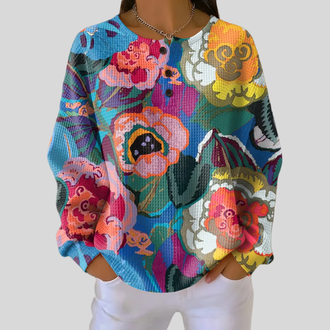 Rita | Jersey gofre con motivos florales