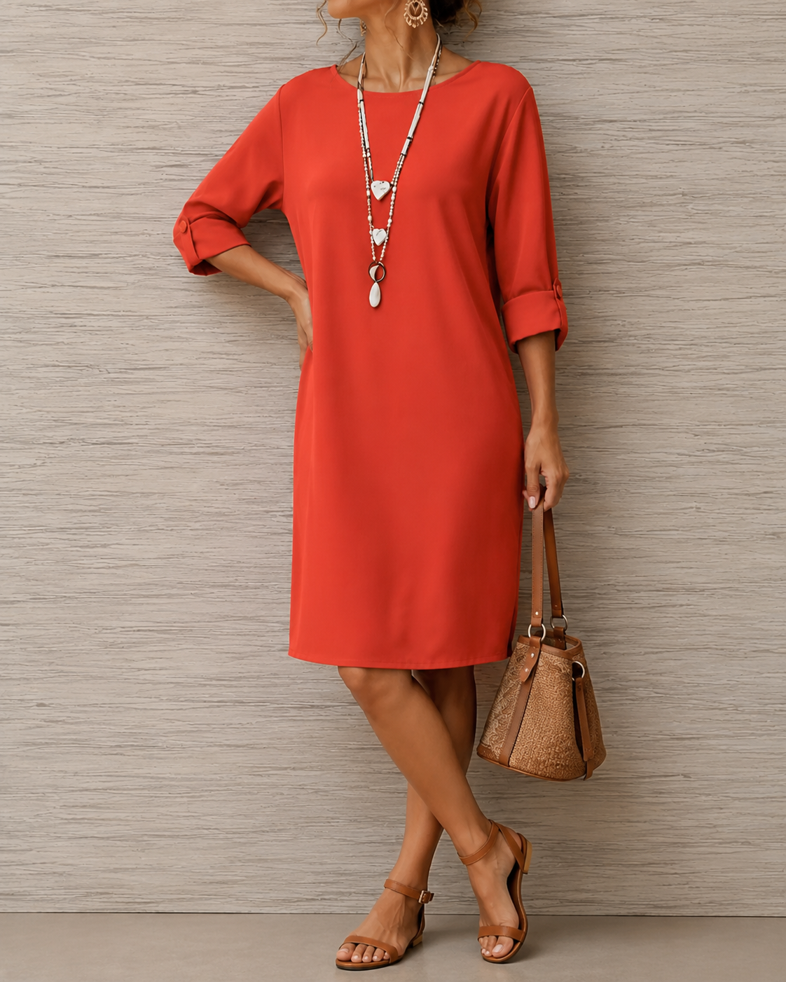 Sabrina | Vestido midi fluido con efecto de vientre plano