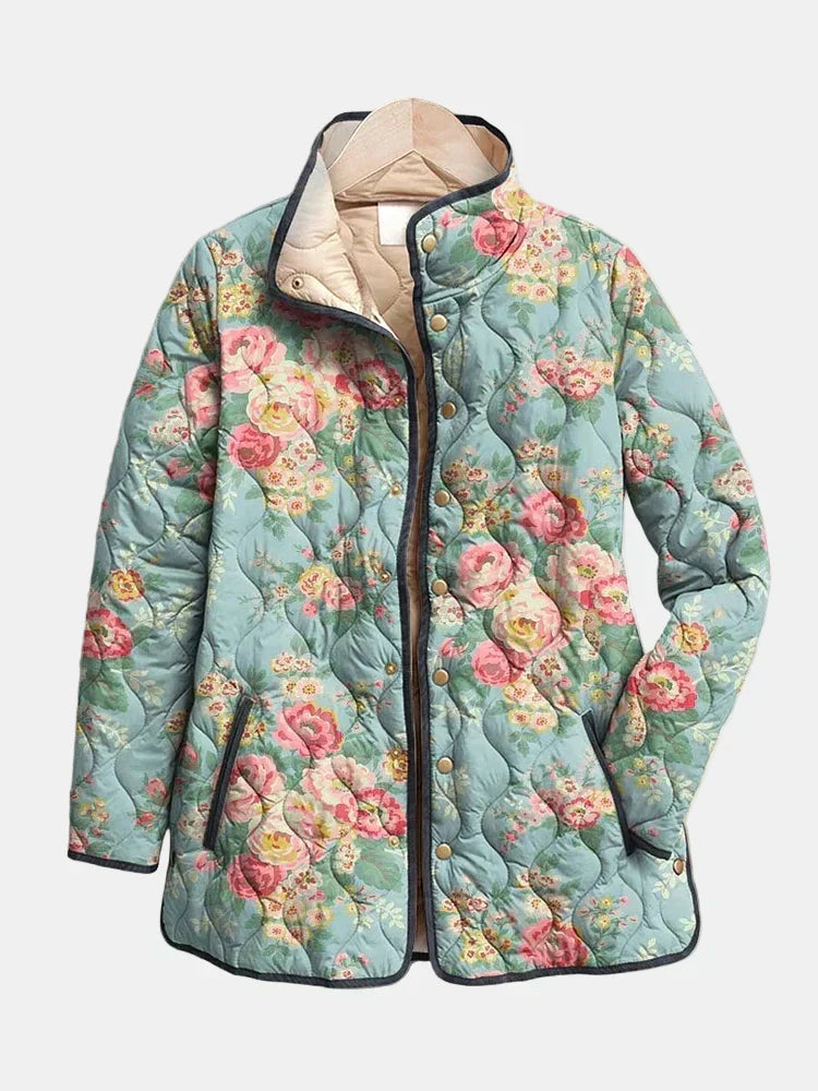 Carla | Chaqueta acolchada rosas antiguas claras