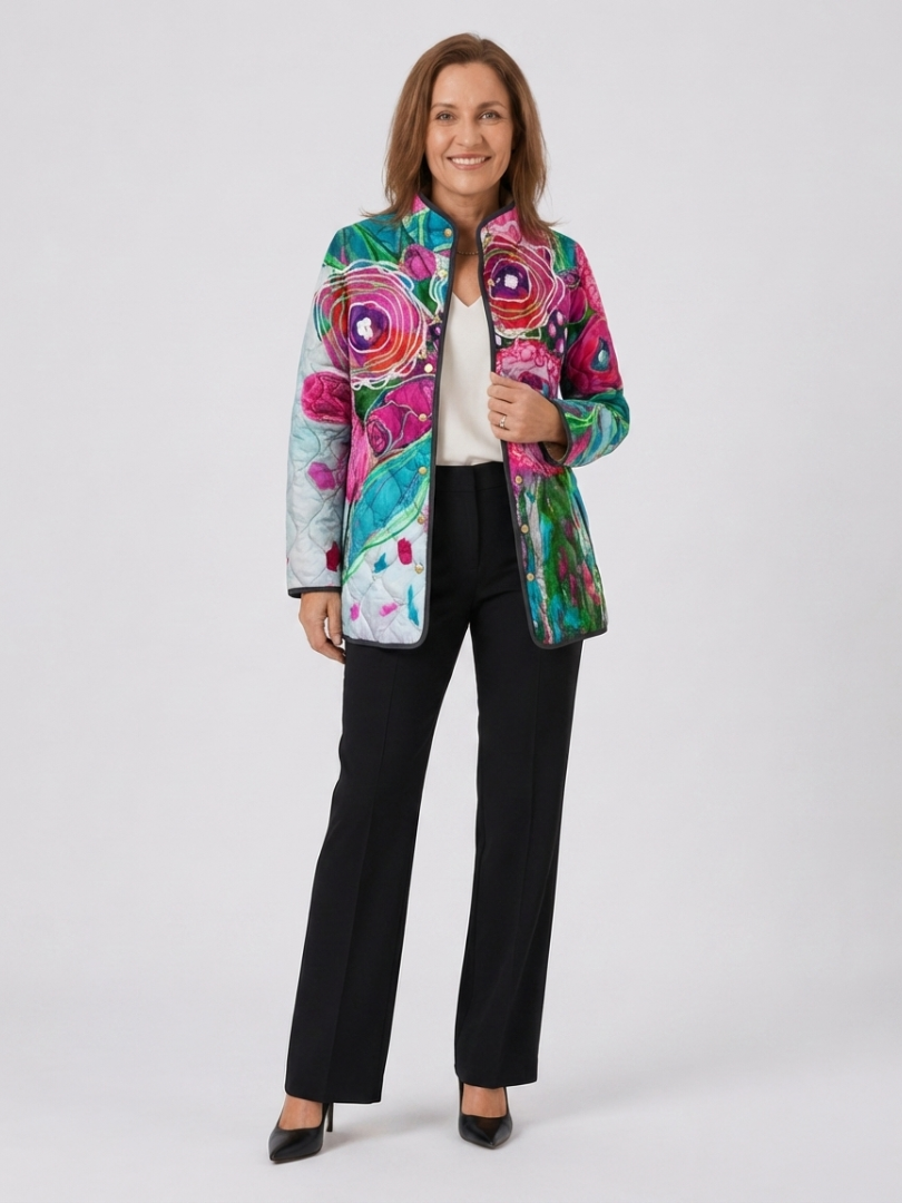 Lucia | Chaqueta acolchada acuarela floral