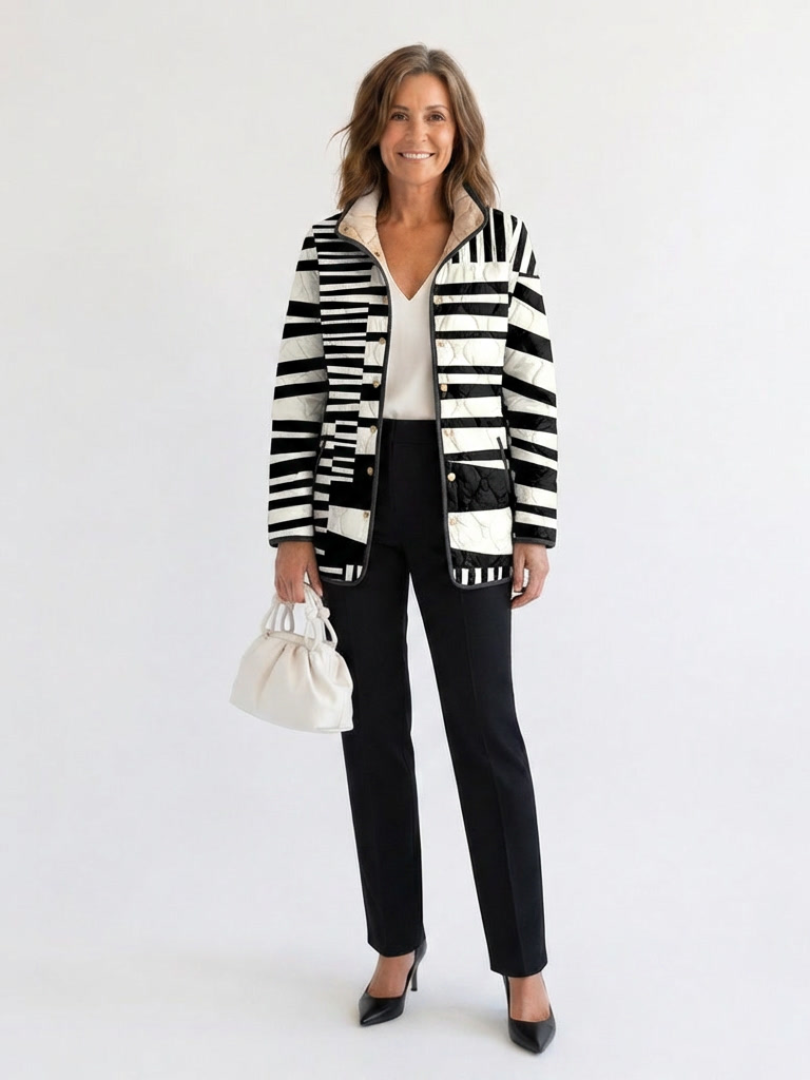 Veronica | Chaqueta acolchada con rayas gráficas