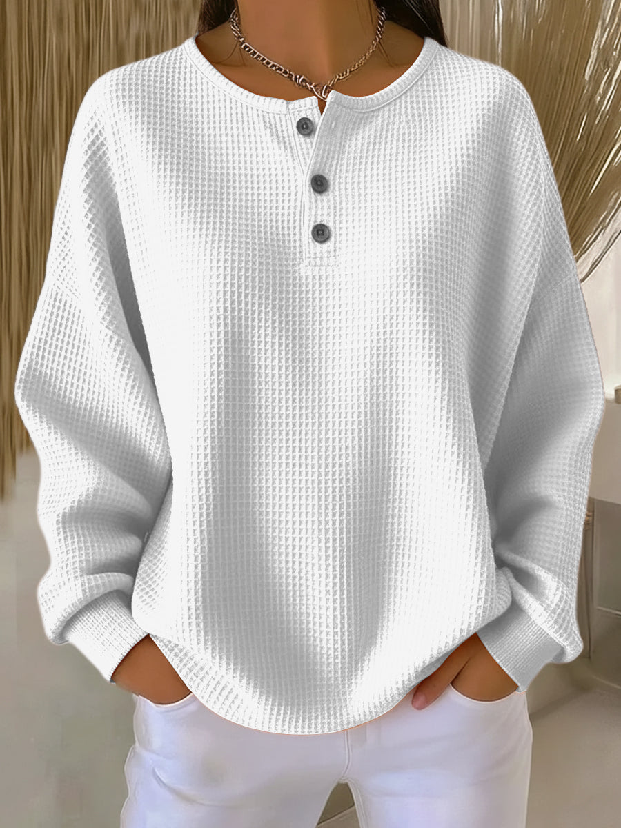 Miranda | Jersey Henley de felpa gofrada