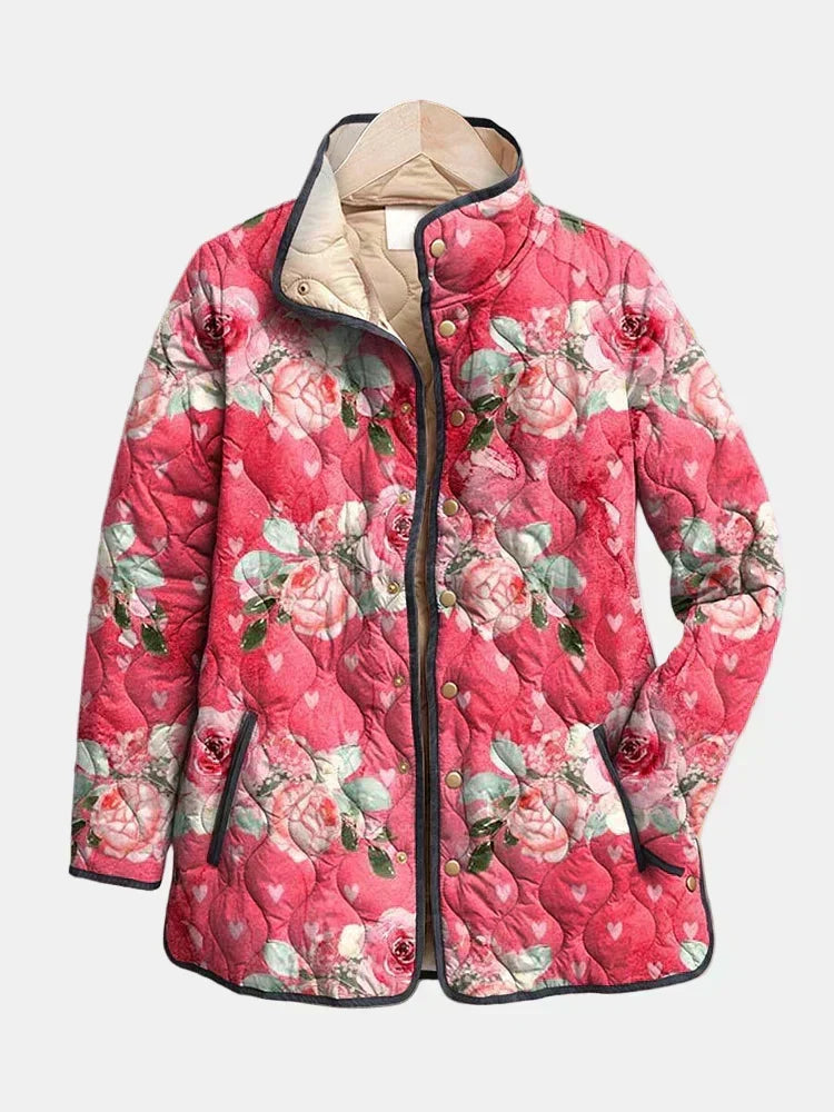 Cristina | Chaqueta acolchada con rosas empolvadas