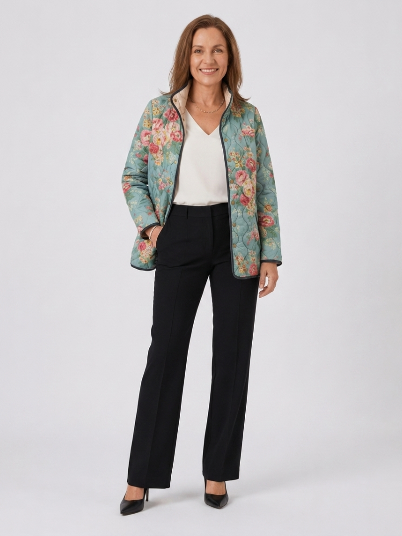 Carla | Chaqueta acolchada rosas antiguas claras