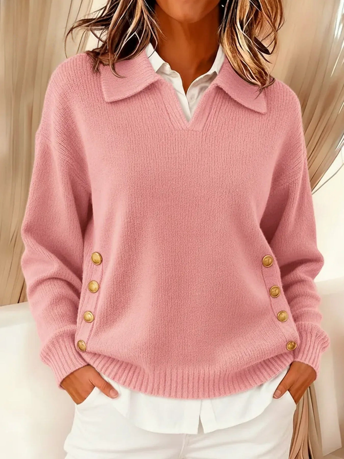 Emiliana | Jersey con cuello de polo y botones