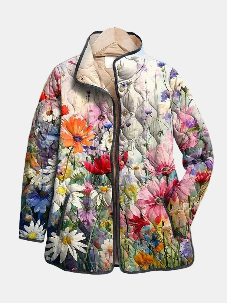 Nuria | Chaqueta acolchada con flores del campo