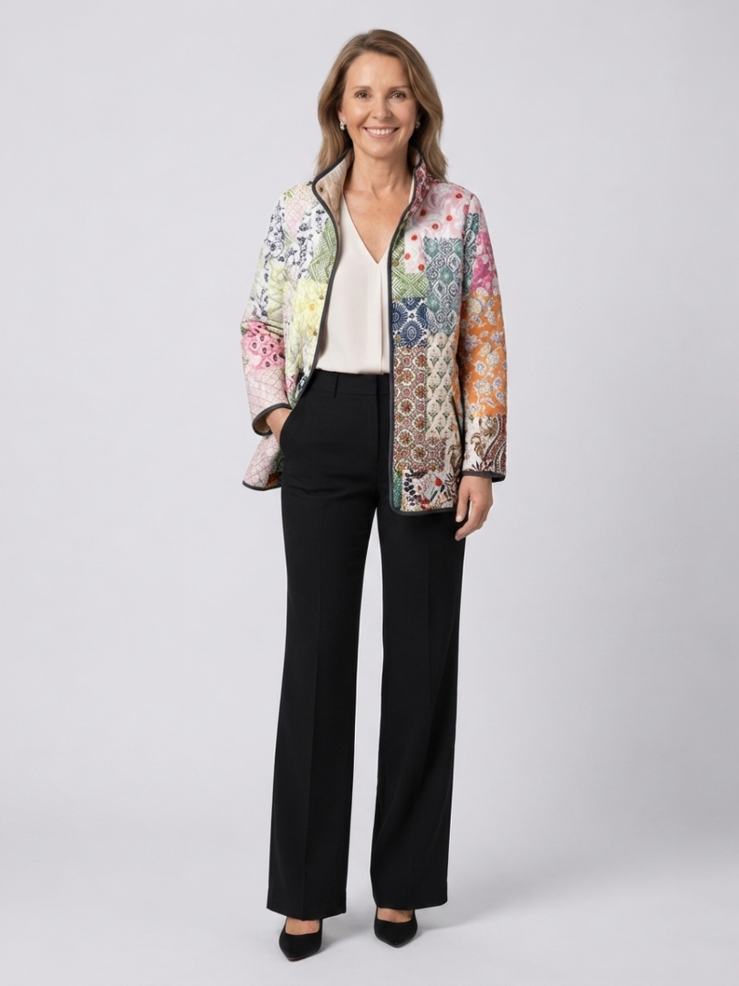 Clara | Chaqueta acolchada de patchwork bohemio