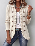 Antonieta | Chaqueta de punto color marfil con volantes