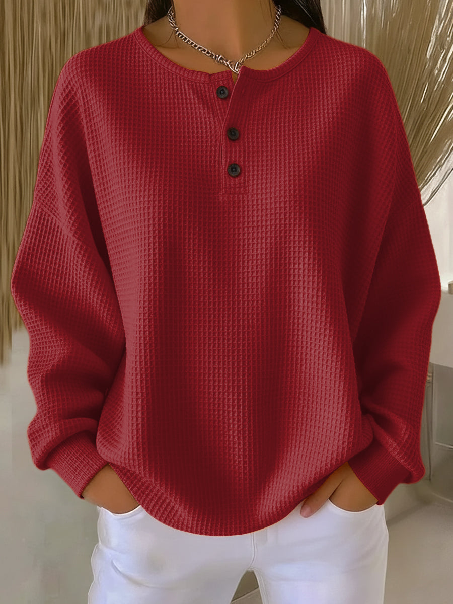 Miranda | Jersey Henley de felpa gofrada
