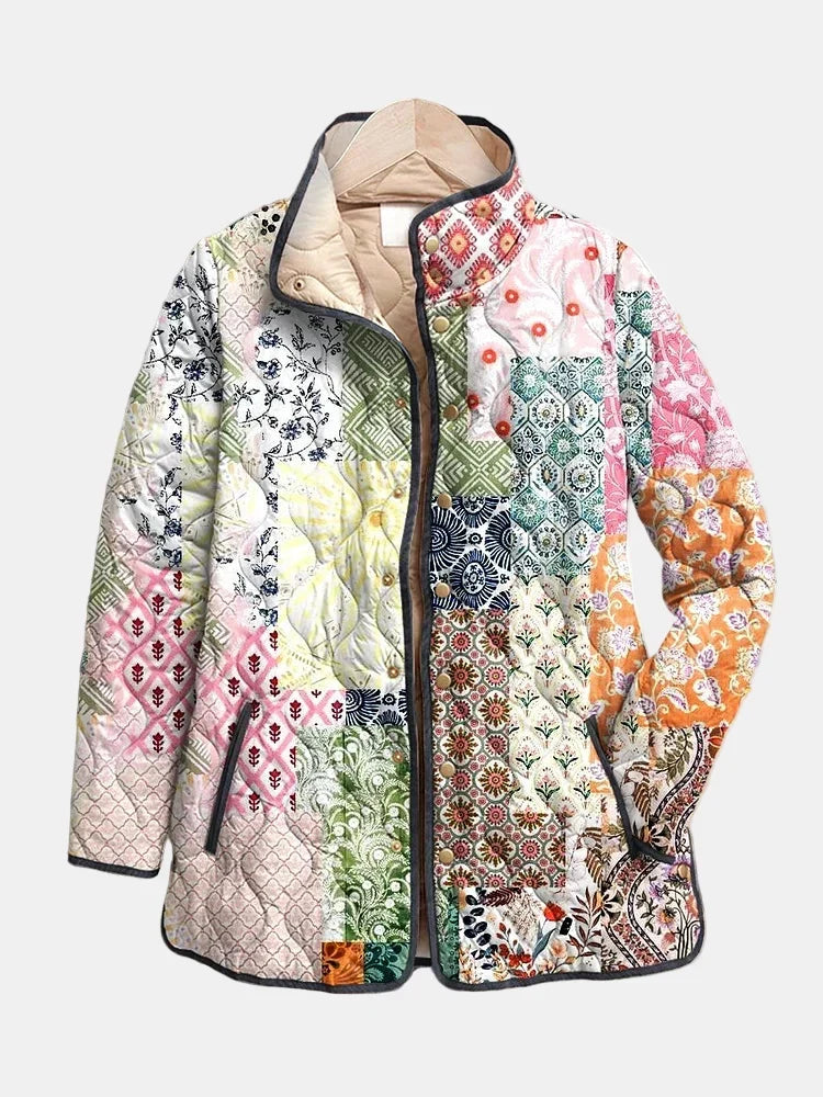 Clara | Chaqueta acolchada de patchwork bohemio