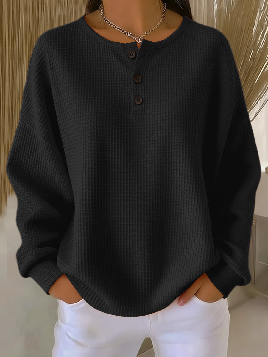 Miranda | Jersey Henley de felpa gofrada
