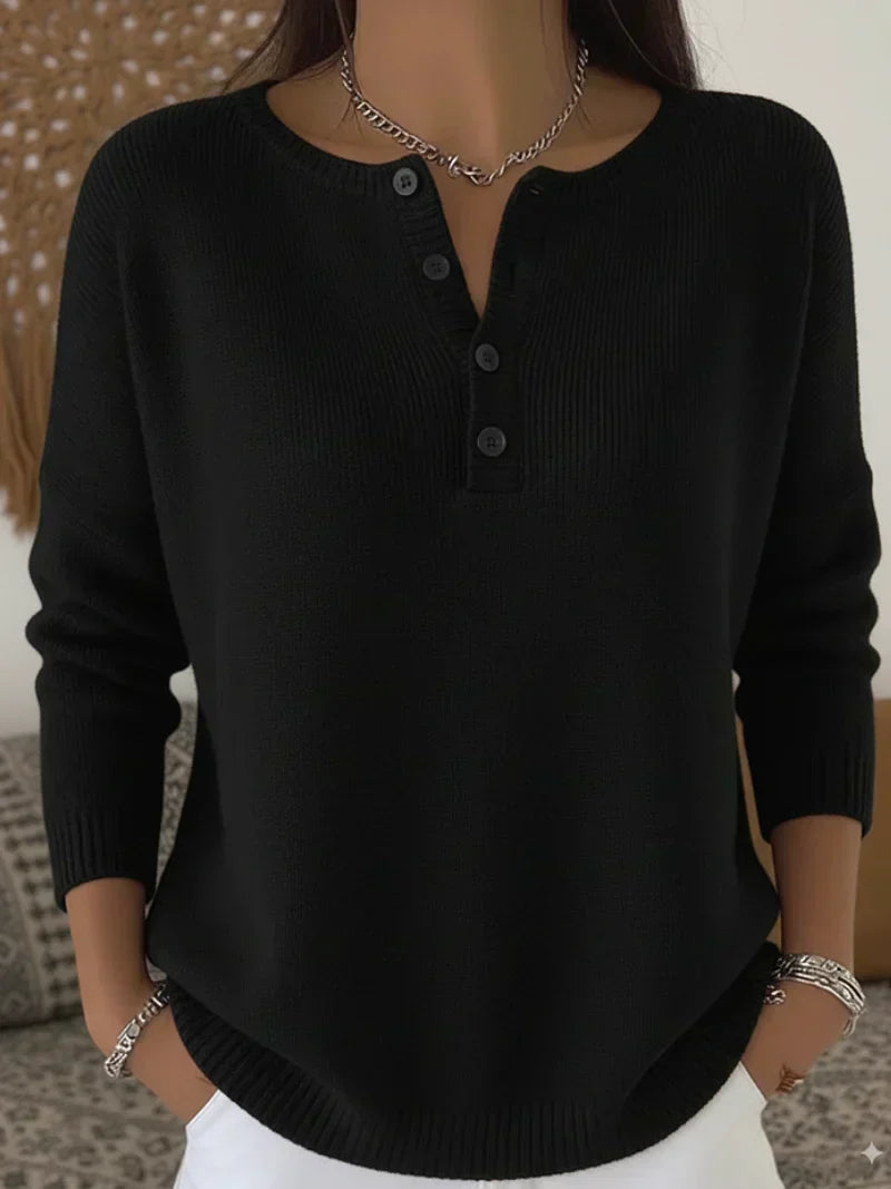 Ernesta | Jersey de punto con botones estilo Henley