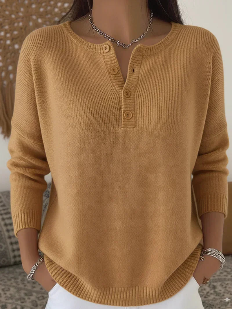 Ernesta | Jersey de punto con botones estilo Henley
