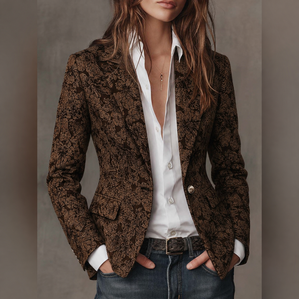 Ester | Blazer entallado de jacquard de cachemira