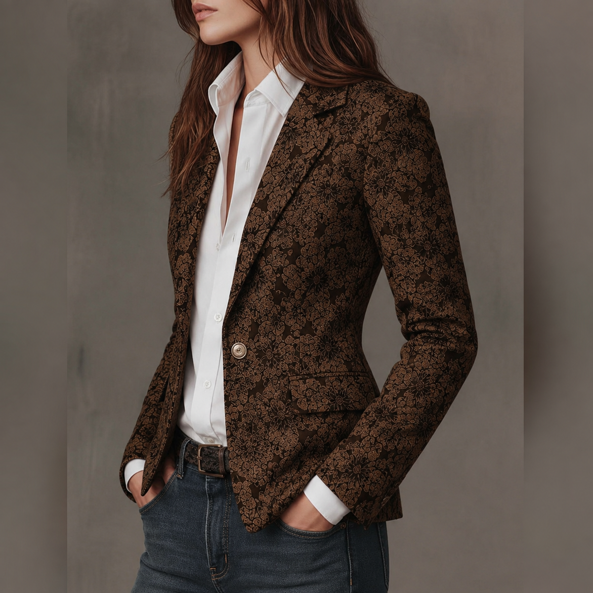 Ester | Blazer entallado de jacquard de cachemira