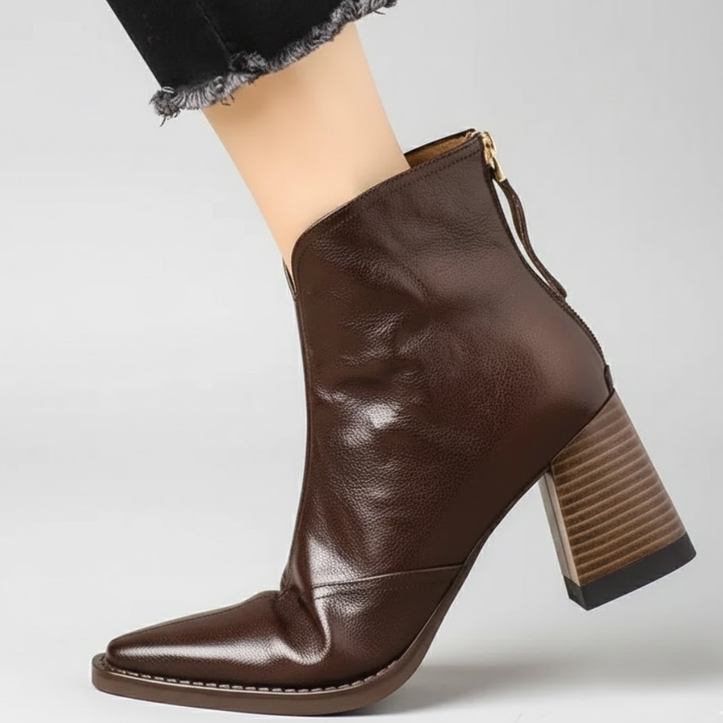 Pilar | Botines de piel con tacón medio
