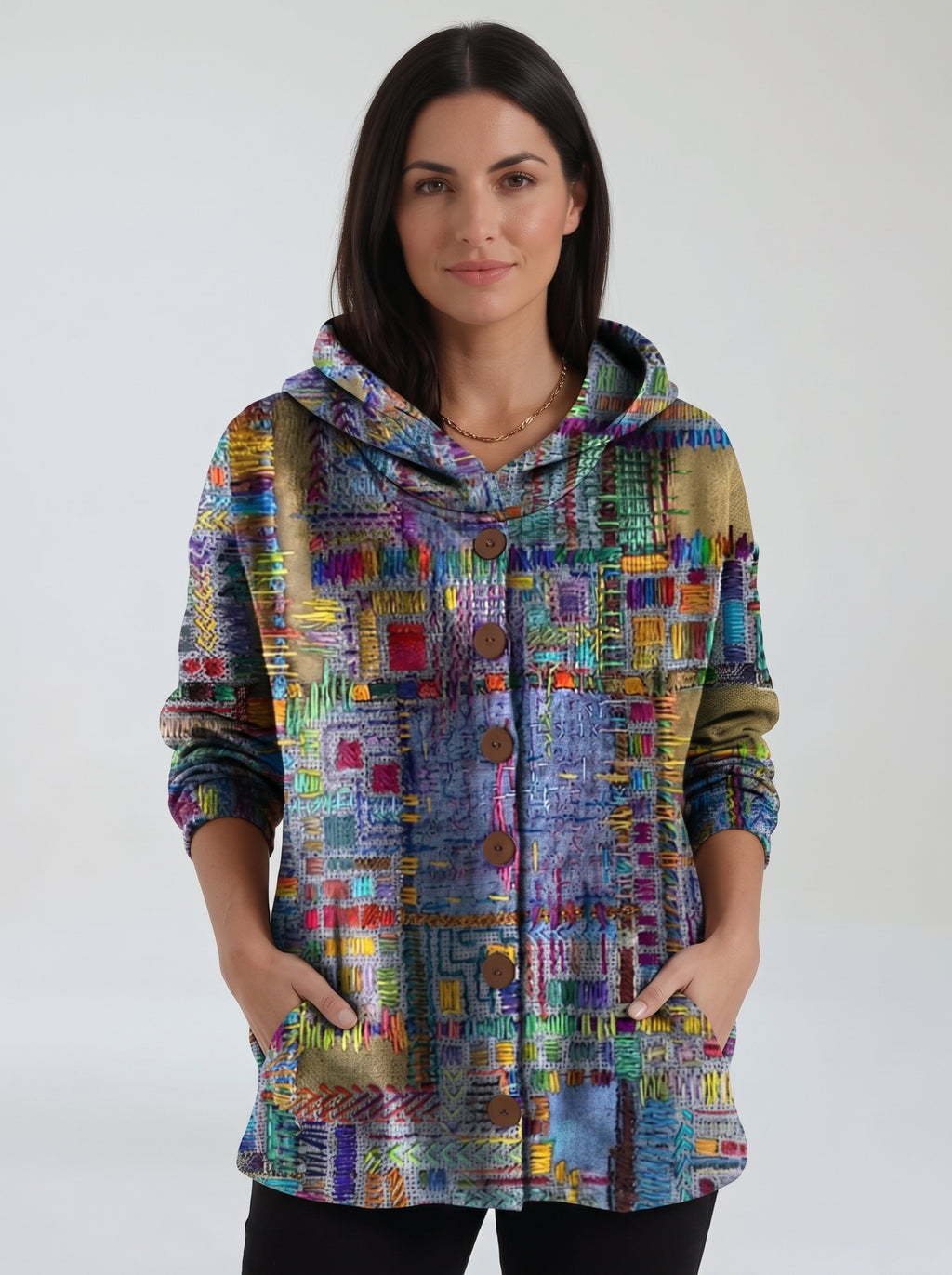 Mariana | Chaqueta efecto punto con capucha
