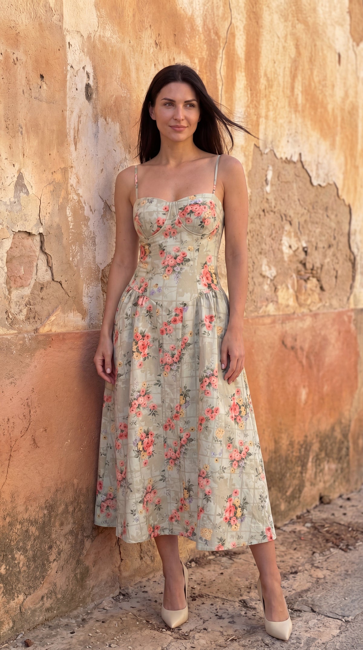 Vestido midi tipo corsé Odette