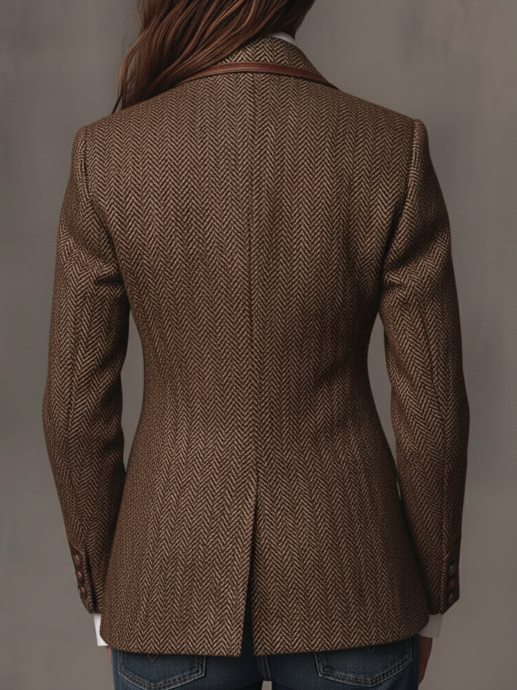 Mariana | Blazer con inserciones y estampado en espiga