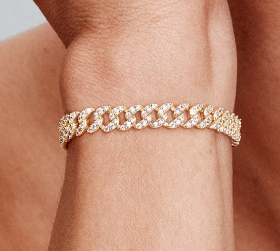 Pulsera cubana con pavé