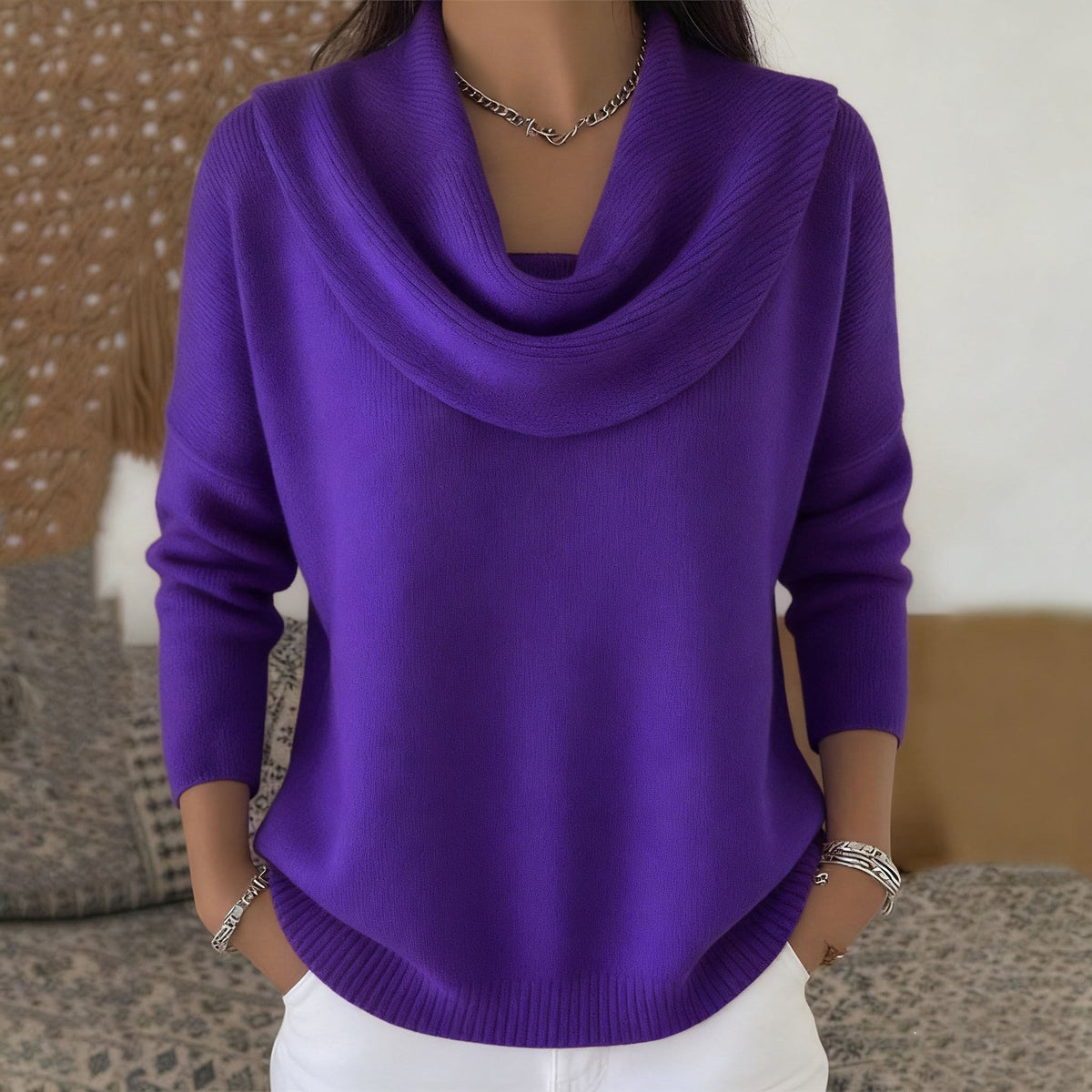 Leo | Jersey con cuello drapeado