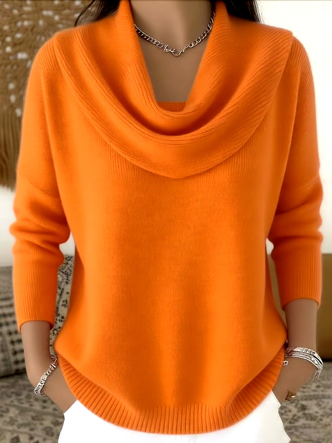 Leo | Jersey con cuello drapeado