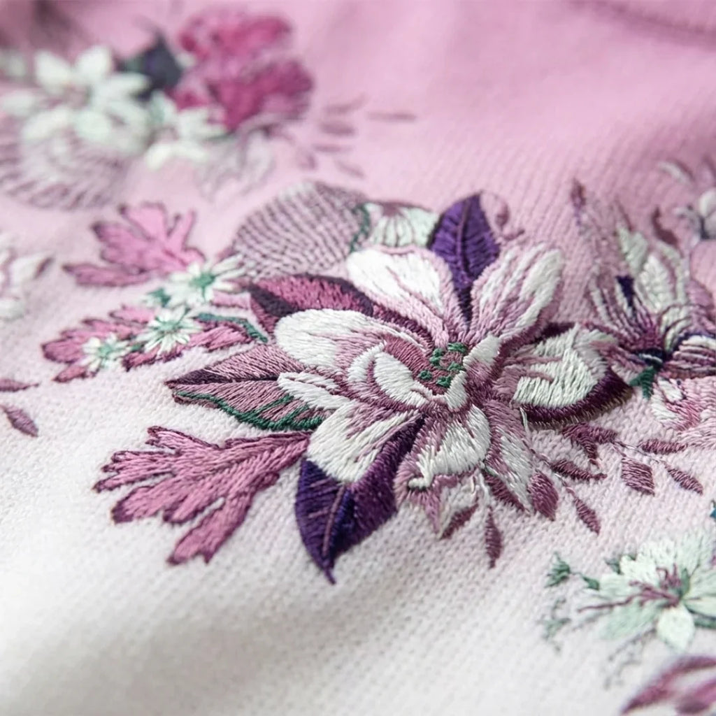 Aurora | Jersey floral con cuello alto