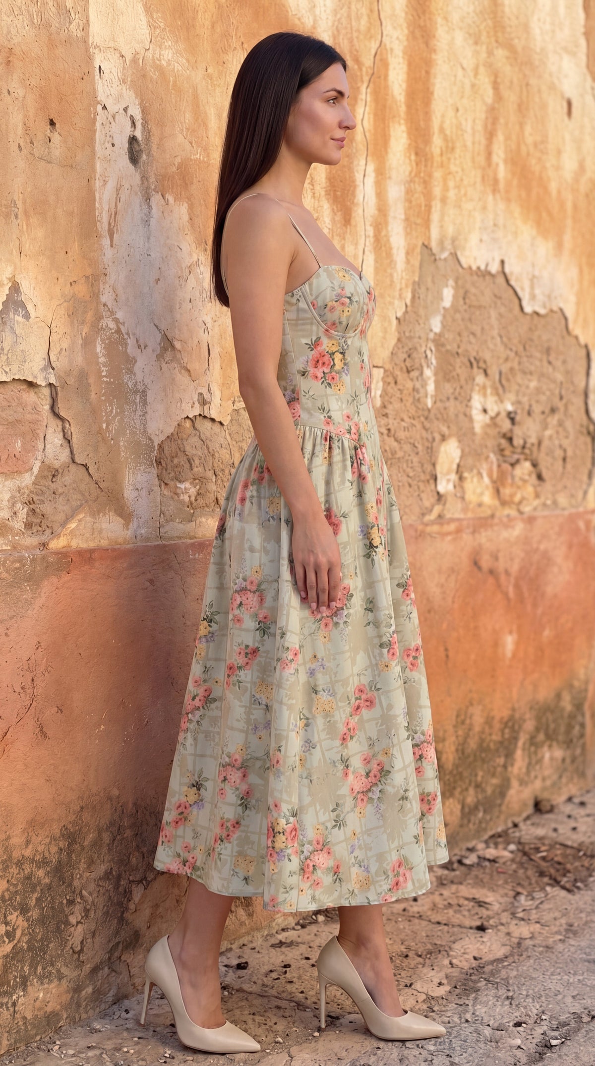Vestido midi tipo corsé Odette