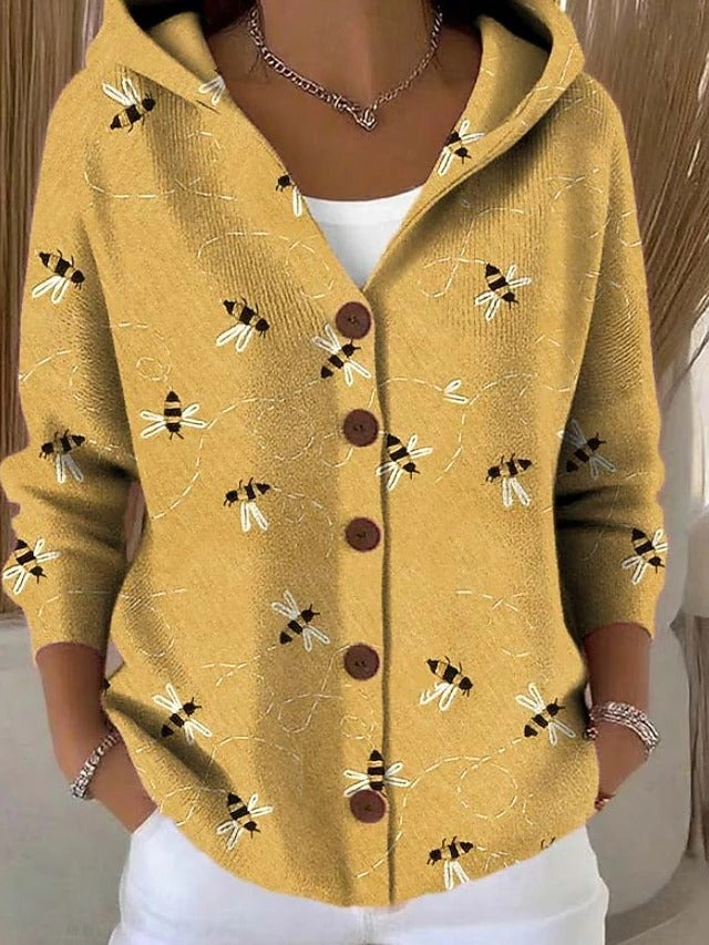 Amparo | Cárdigan estampado con capucha