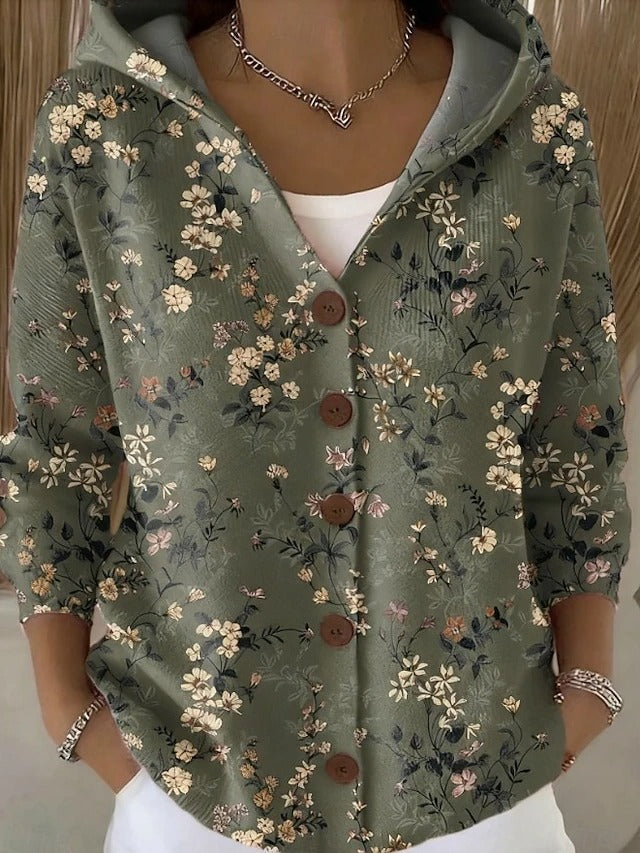 Amparo | Cárdigan estampado con capucha