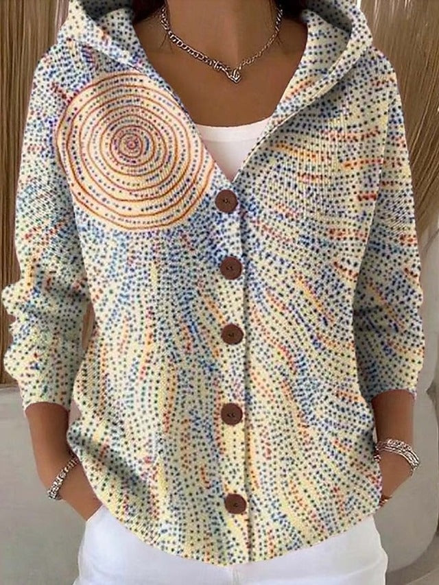 Amparo | Cárdigan estampado con capucha