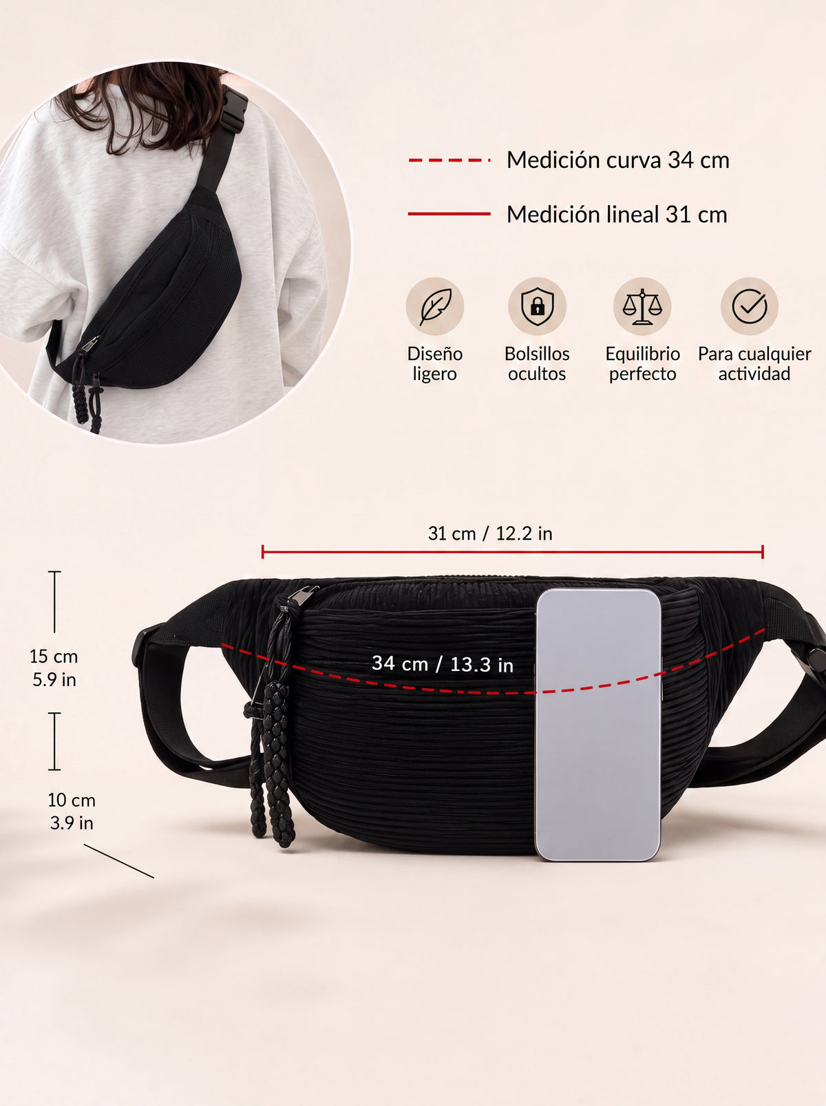 Carmen | Bolso de hombro de terciopelo acanalado