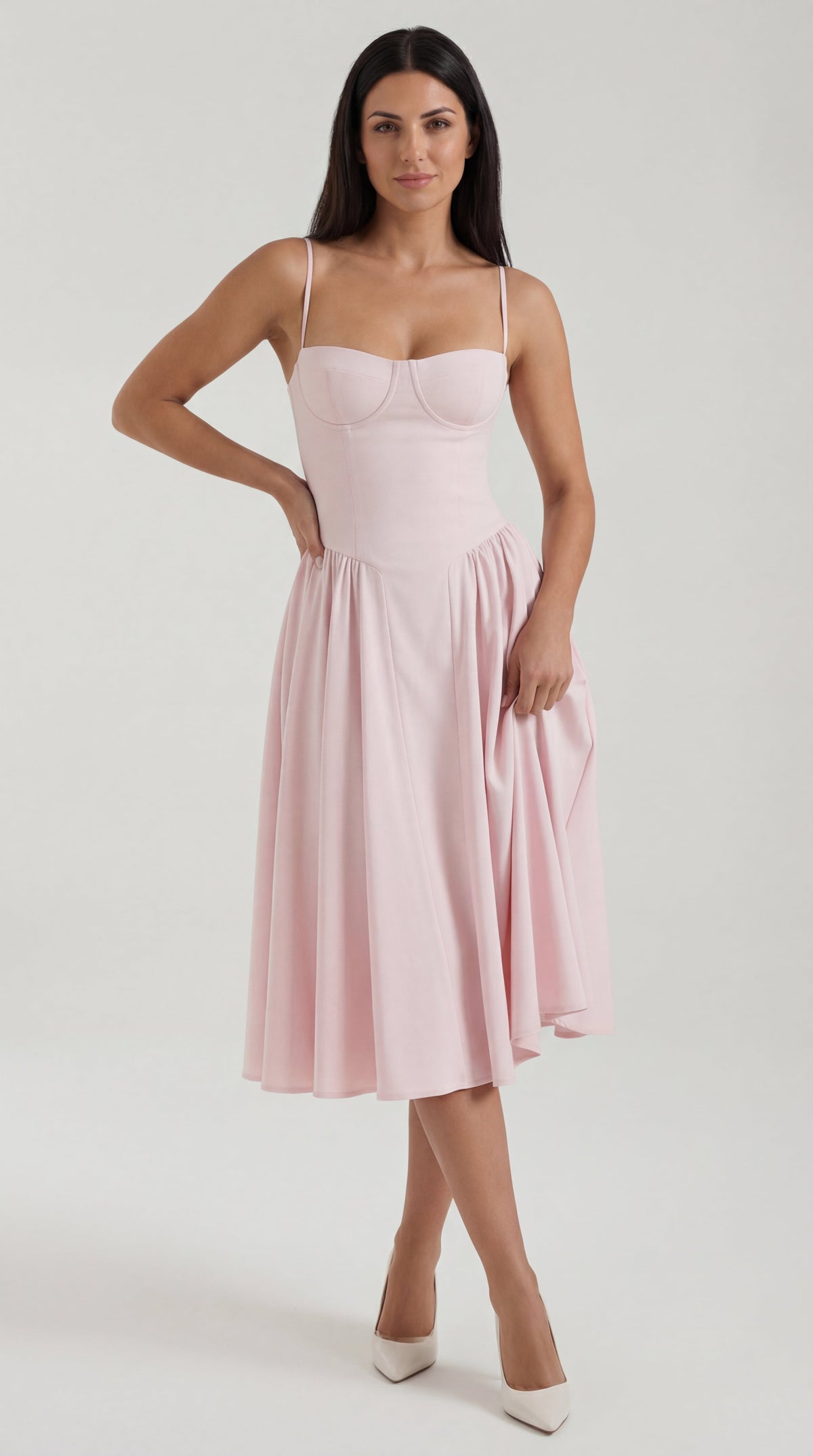 Vestido midi con corsé Odette