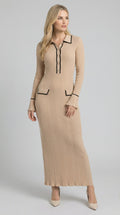 Vestido largo ajustado de punto Josephine