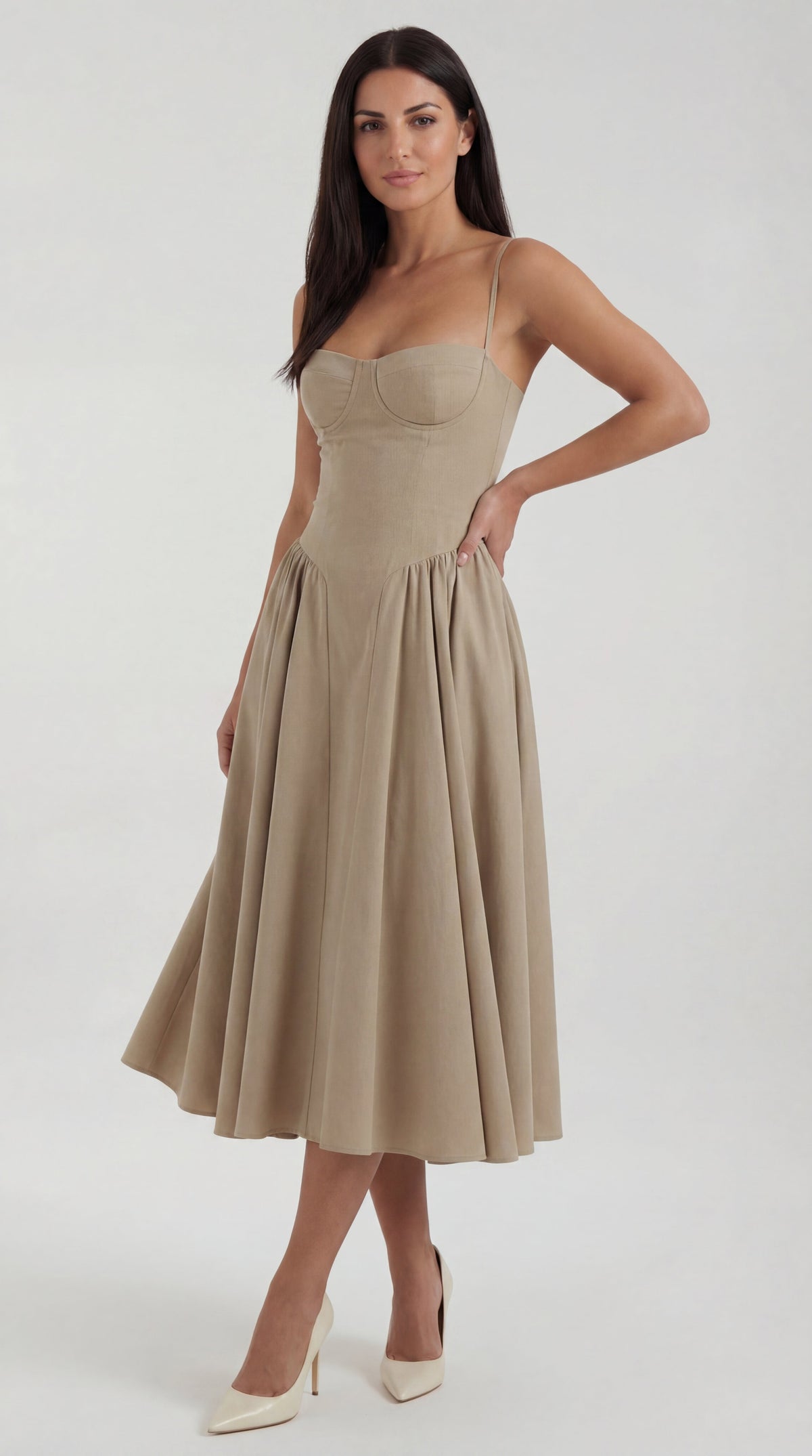 Vestido midi tipo corsé Odette
