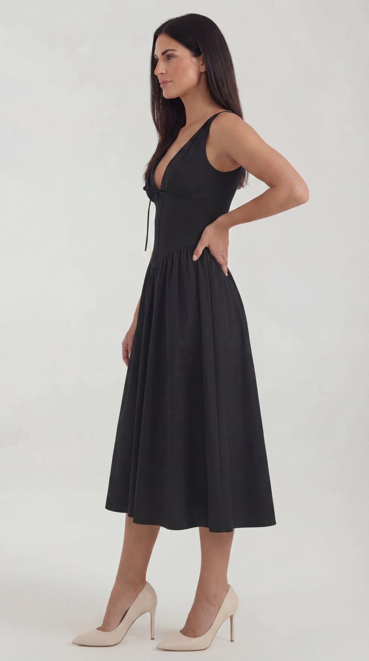 Vestido midi con escote en V Cassiopeia