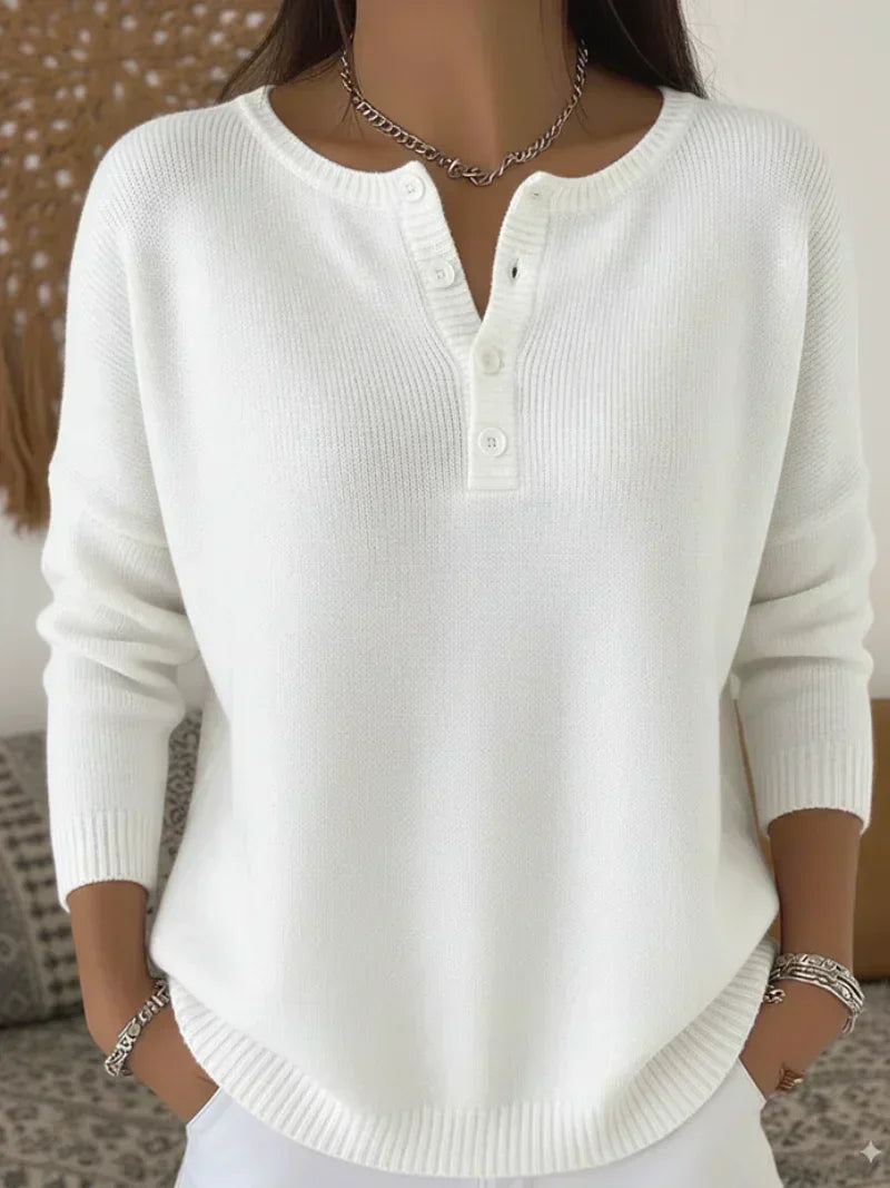 Ernesta | Jersey de punto con botones estilo Henley