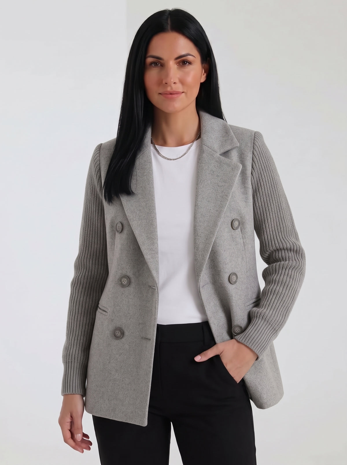 Carla | Blazer elegante con mangas de punto